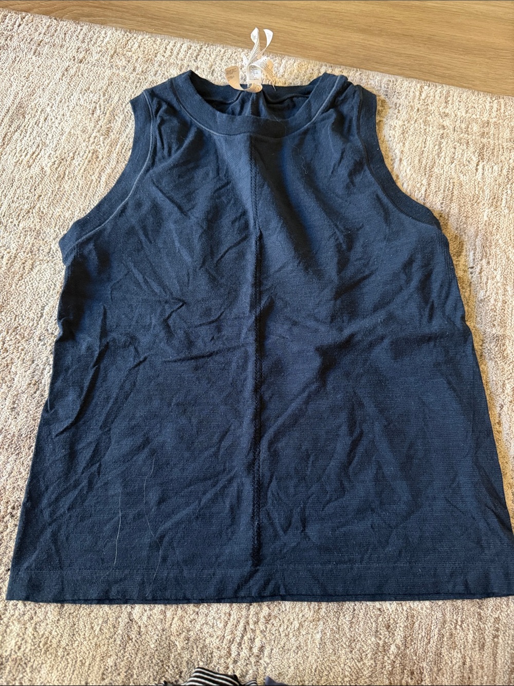 Athleta Navy Sleeveless Crew Tank